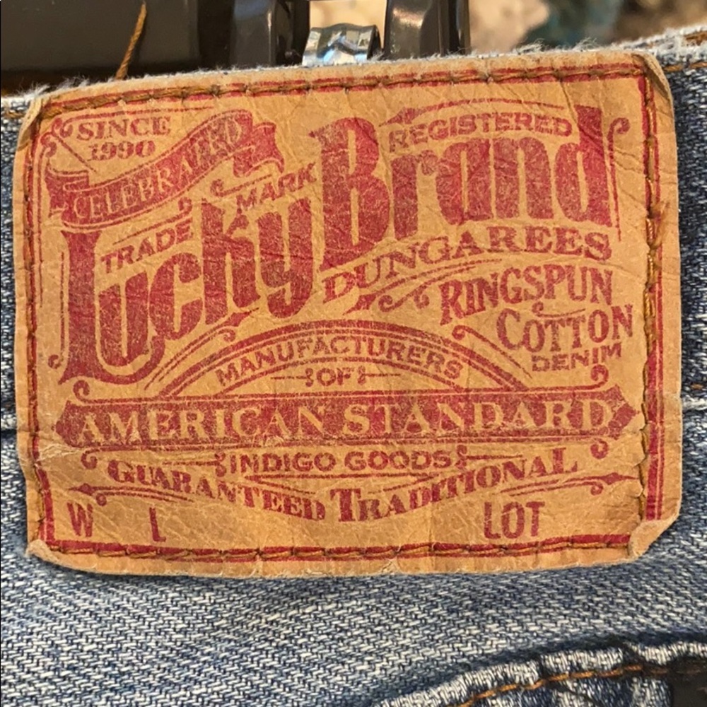 Regular inseam luck brand men’s jeans